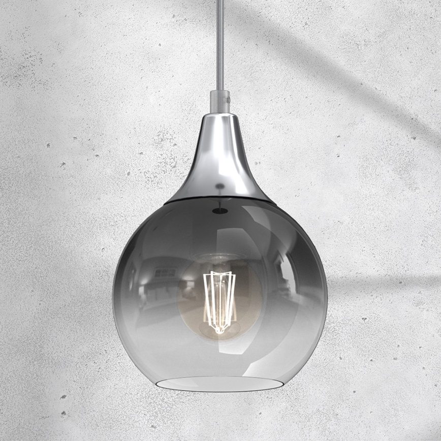 Підвісна люстра MONTE 1xE27/60W/230V діаметр 15 см матовий хром