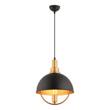 Підвісна люстра MONZA 1xE27/40W/230V діаметр 30 см чорна/золота