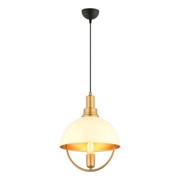 Підвісна люстра MONZA 1xE27/40W/230V діаметр 30 см кремова/золота