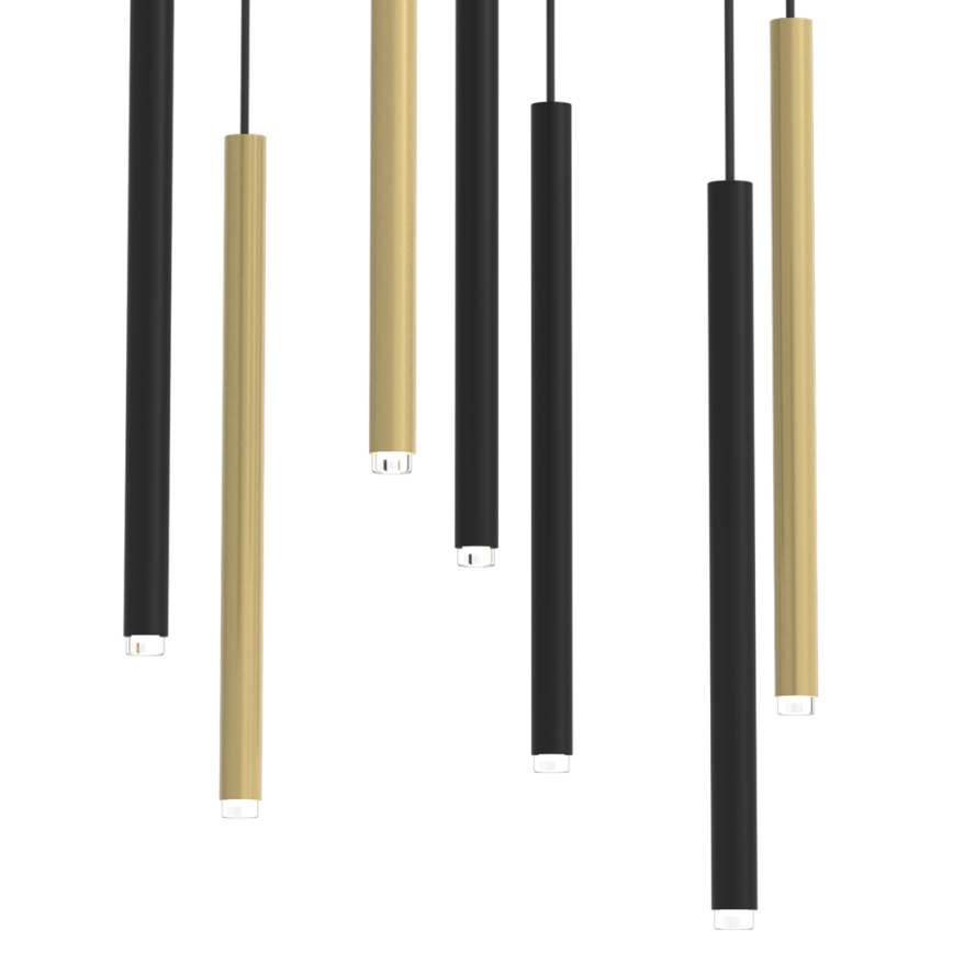 Підвісна люстра MONZA 7xG9/8W/230V чорний/золотий