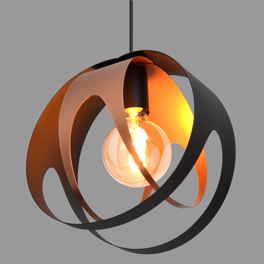 Підвісна люстра MOONLIGHT 1xE27/15W/230V чорний/мідний