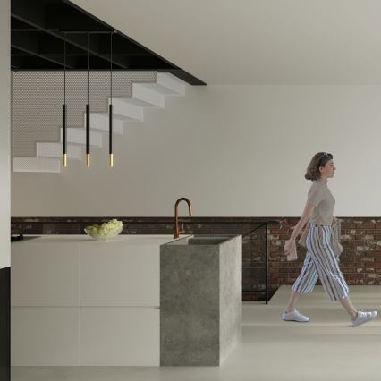 Підвісна люстра MOSAIC 1xG9/12W/230V чорний/золотий