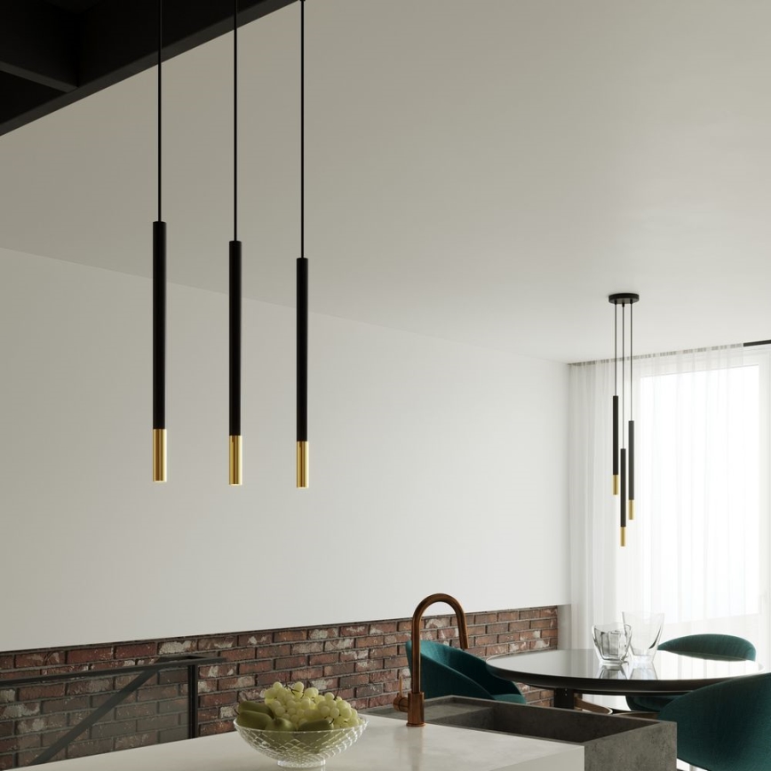 Підвісна люстра MOSAIC 1xG9/12W/230V чорний/золотий