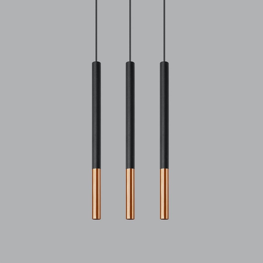 Підвісна люстра MOSAIC 3xG9/12W/230V чорний/мідь