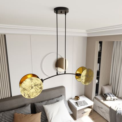 Підвісна люстра MOTIF 2xE14/10W/230V золотий