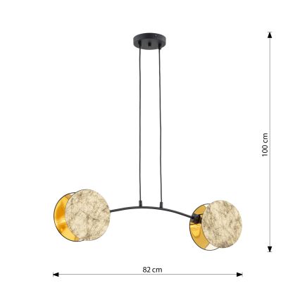 Підвісна люстра MOTIF 2xE14/10W/230V золотий