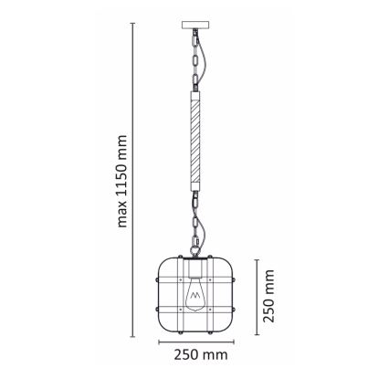 Підвісна люстра на ланцюгу KLATKA 1xE27/10W/230V