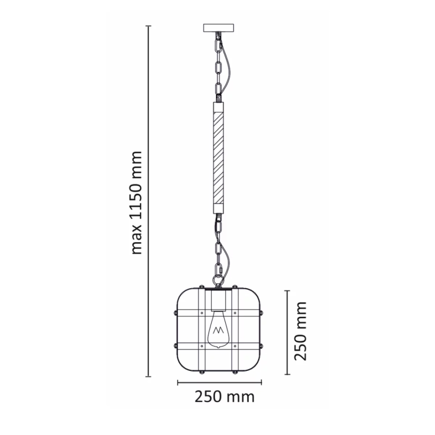 Підвісна люстра на ланцюгу KLATKA 1xE27/10W/230V