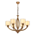 Підвісна люстра на ланцюгу LAHORE 6xE27/40W/230V бронзова