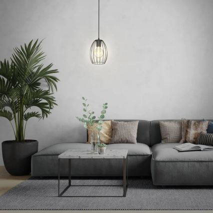 Підвісна люстра на шнурі 1xE27/60W/230V чорна