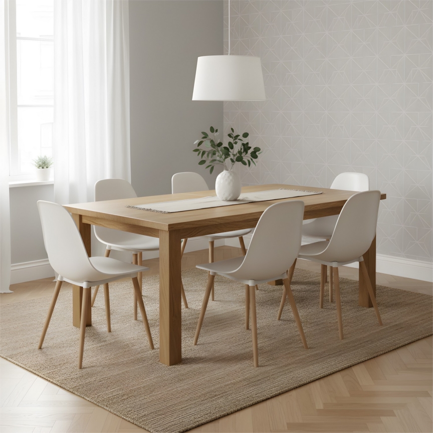 Підвісна люстра на шнурі AIDA 1xE27/60W/230V, діаметр 35 см, дуб/білий