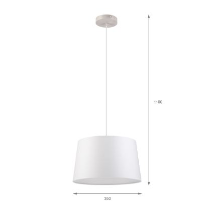 Підвісна люстра на шнурі AIDA 1xE27/60W/230V, діаметр 35 см, дуб/білий