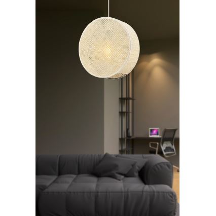 Підвісна люстра на шнурі BIG DRUM 1xE27/60W/230V кремова