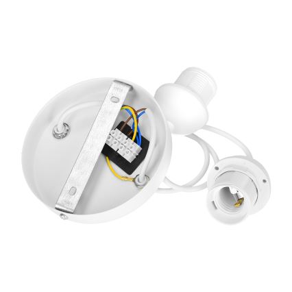 Підвісна люстра на шнурі BOHO 2xE27/60W/230V біла з джутом