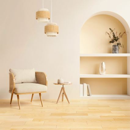 Підвісна люстра на шнурі BOHO 2xE27/60W/230V джут/кремова