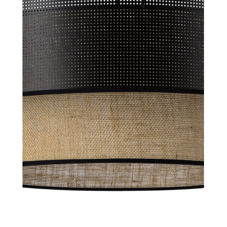 Підвісна люстра на шнурі BORHO 1xE27/60W/230V, діаметр 40 см, чорний/джут