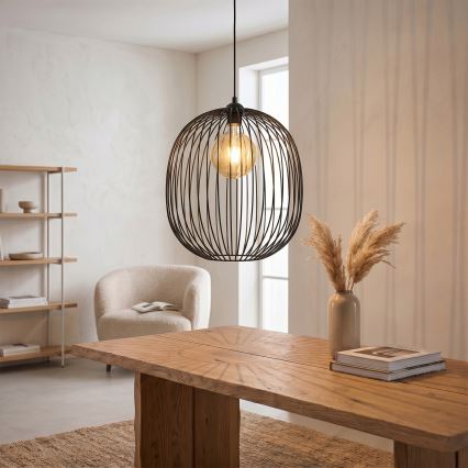 Підвісна люстра на шнурі DESTELLO 1xE27/15W/230V діаметр 32 см чорна