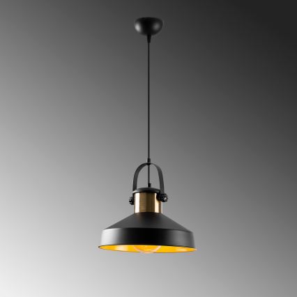 Підвісна люстра на шнурі DODO 1xE27/40W/230V чорна/бронзова