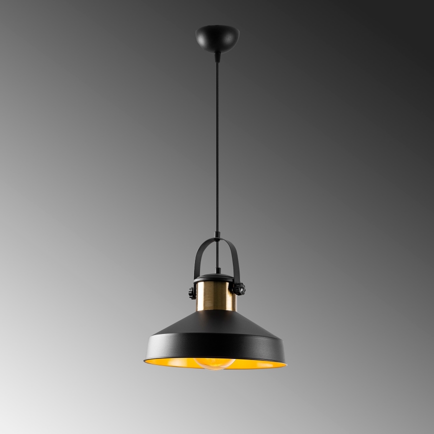 Підвісна люстра на шнурі DODO 1xE27/40W/230V чорна/бронзова