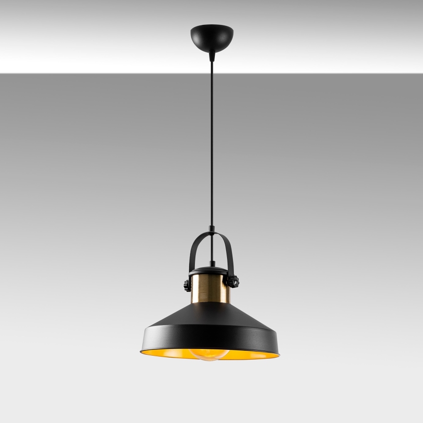 Підвісна люстра на шнурі DODO 1xE27/40W/230V чорна/бронзова