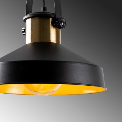 Підвісна люстра на шнурі DODO 1xE27/40W/230V чорна/бронзова