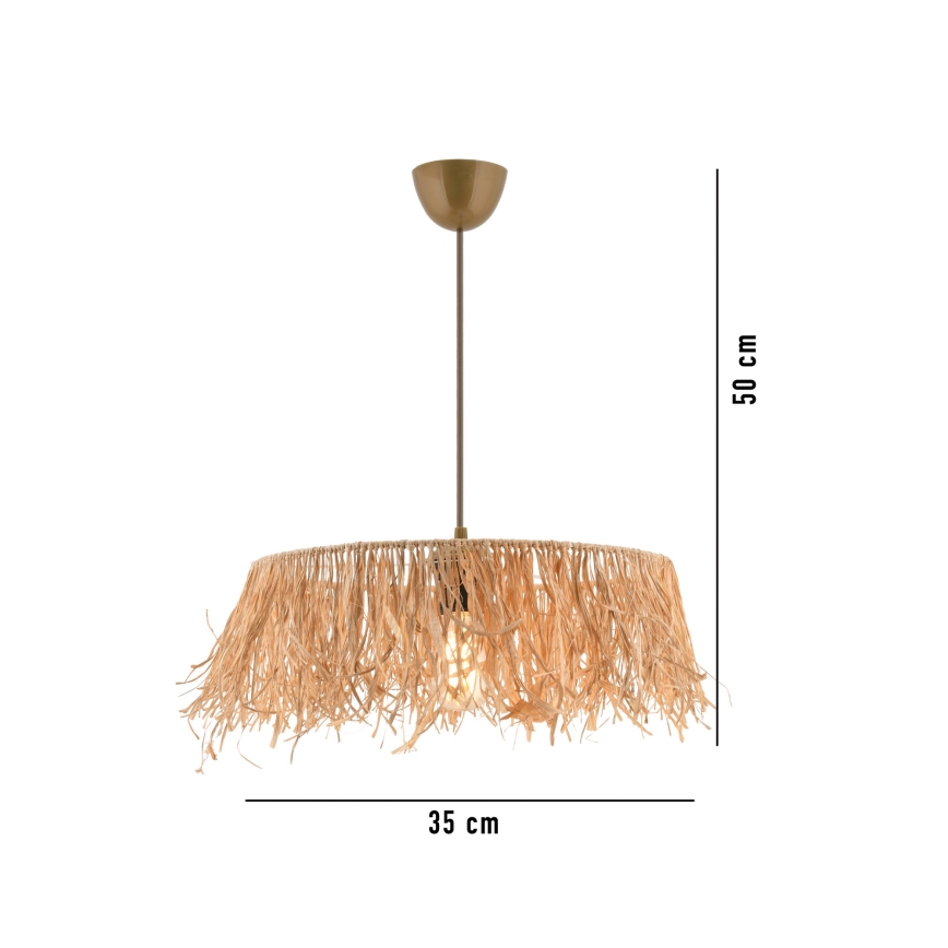 Підвісна люстра на шнурі MARISKA 1xE27/40W/230V, рафія