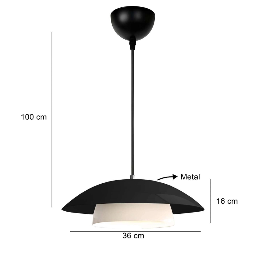 Підвісна люстра на шнурі MOONLIGH 1xE27/40W/230V чорна
