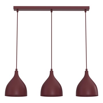 Підвісна люстра на шнурі NOAK CLASSIC 3xE27/15W/230V бордова