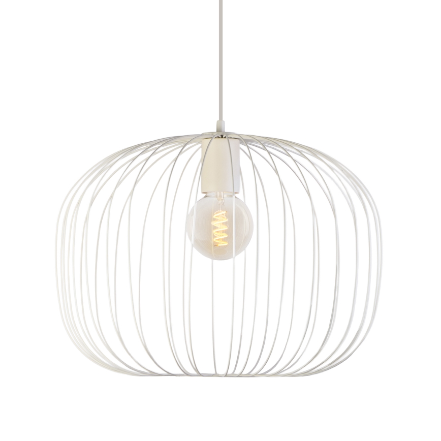 Підвісна люстра на шнурі OVELLA 1xE27/15W/230V діам. 46 см кремова
