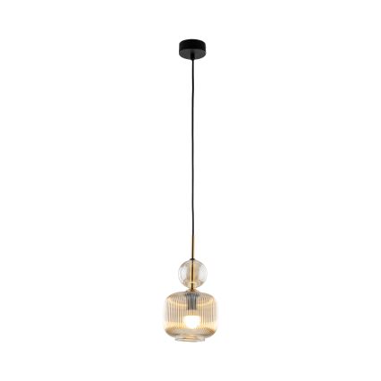 Підвісна люстра на шнурі SOPHIA 1xE14/10W/230V чорна/димчато-бежева