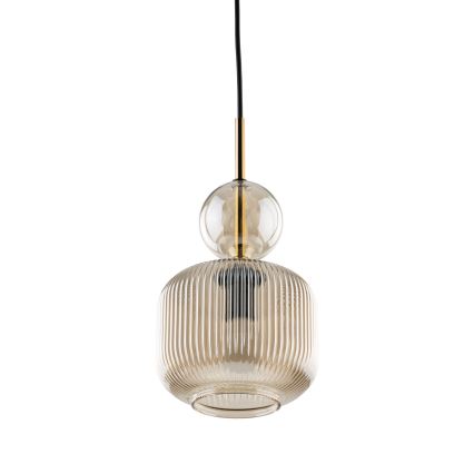 Підвісна люстра на шнурі SOPHIA 1xE14/10W/230V чорна/димчато-бежева