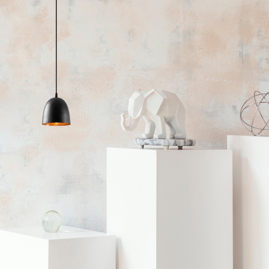 Підвісна люстра на шнурі TATTOO 1xE27/40W/230V, діаметр 16 см, чорна