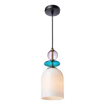 Підвісна люстра на шнурі TROPEA 1xE27/15W/230V чорна/димчасто-фіолетова/синя/біла