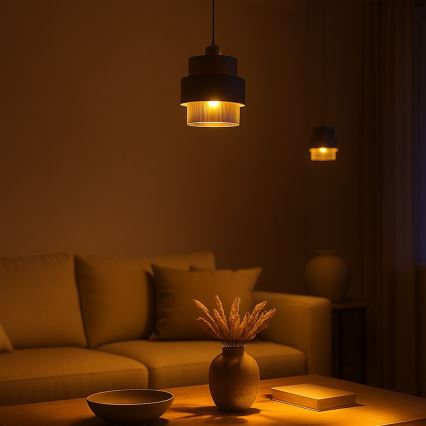 Підвісна люстра на шнурі VALENTINO 1xE27/15W/230V бежева/прозора