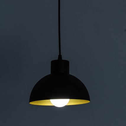 Підвісна люстра на шнурі VESPER, 1xE27/15W/230, діаметр 18 см, чорна/золота