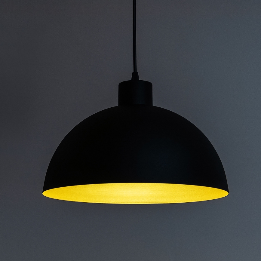 Підвісна люстра на шнурі VESPER, 1xE27/15W/230, діаметр 18 см, чорна/золота