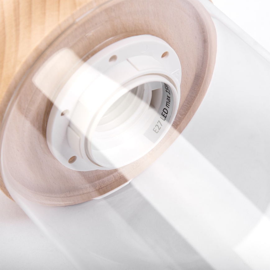 Підвісна люстра на шнурі WOODNEST 1xE27/15W/230V сосна/кремова