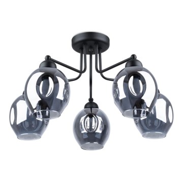 Підвісна люстра на стрижні FILLAN 5xE27/60W/230V чорна