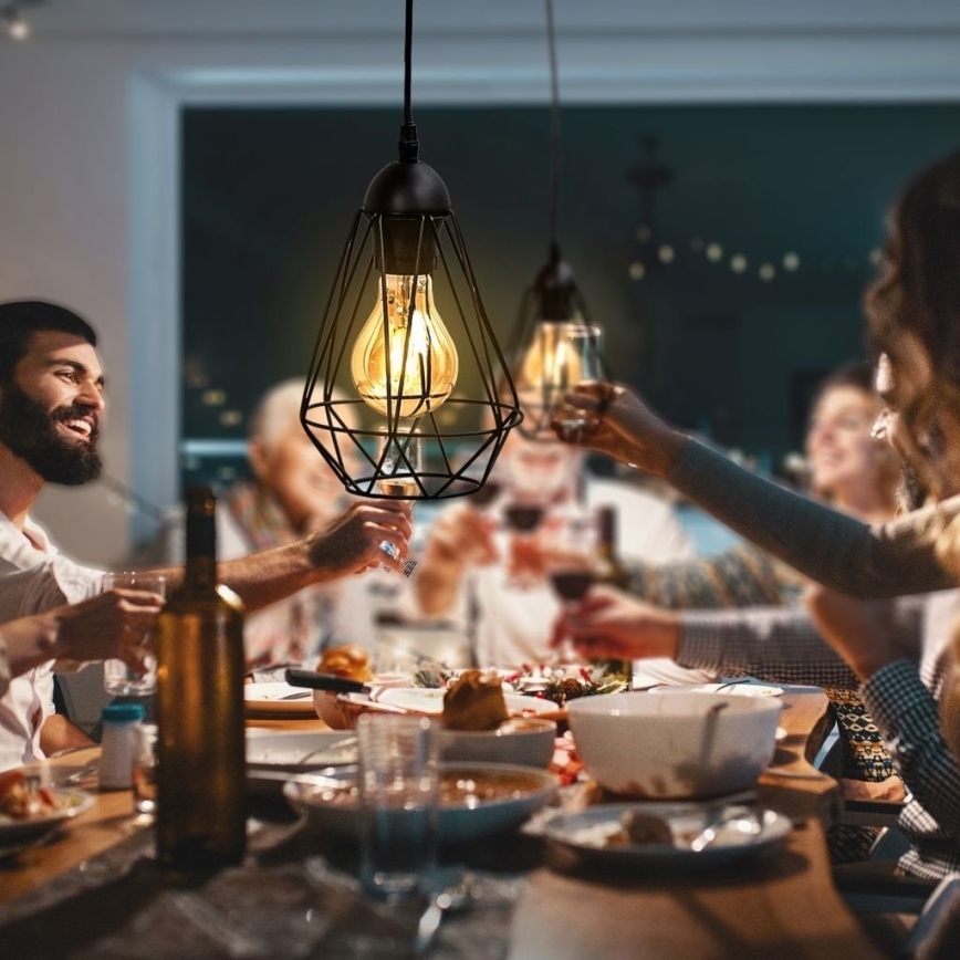 Підвісна люстра на тросі 1xE27/40W/230V чорна