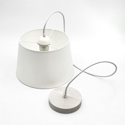 Підвісна люстра на тросі AIDA 1xE27/60W/230V, діаметр 25 см, дуб/білий