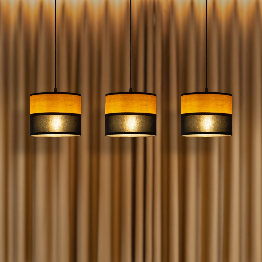 Підвісна люстра на тросі ALBA 3xE27/15W/230V чорна/коричнева