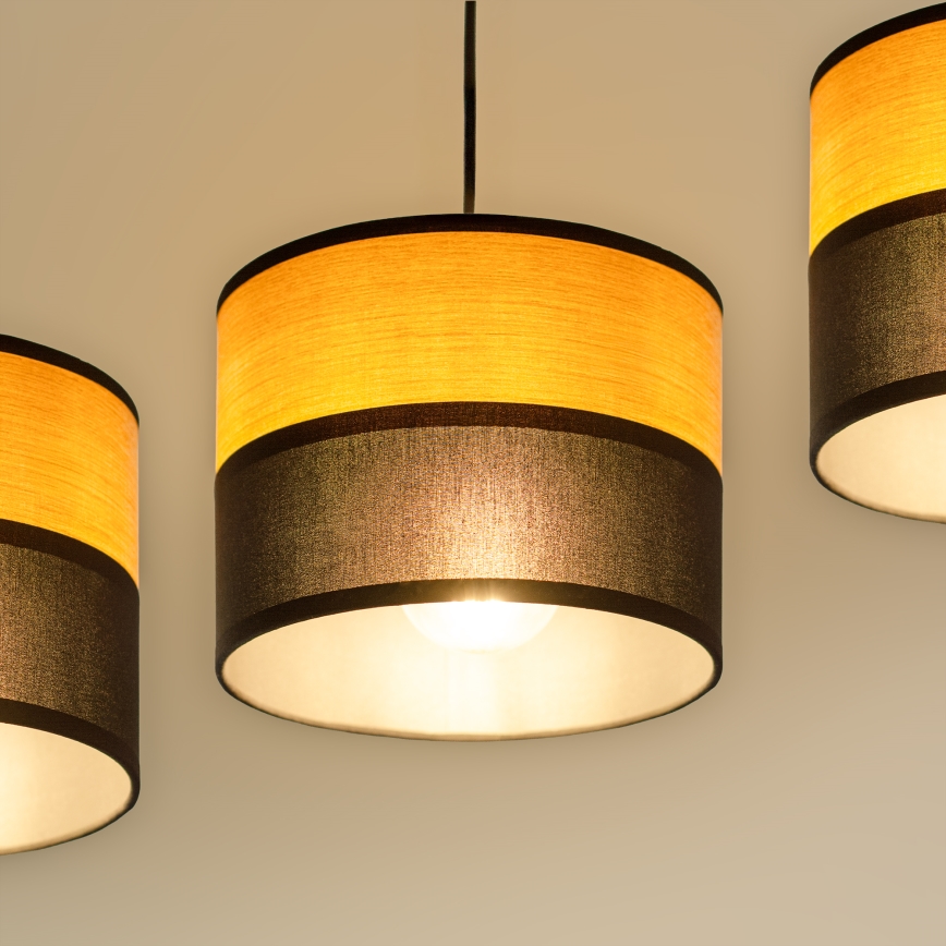 Підвісна люстра на тросі ALBA 3xE27/15W/230V чорна/коричнева