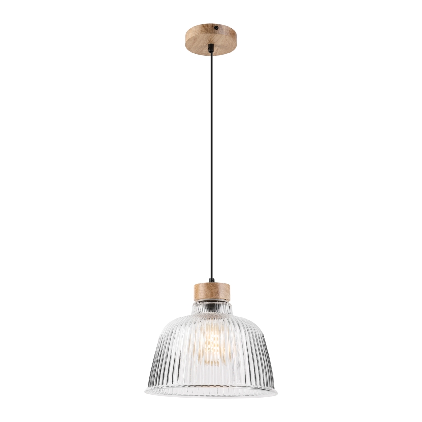 Підвісна люстра на тросі ASTA 1xE27/60W/230V діам. 28 см, дуб
