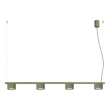 Підвісна люстра на тросі AURA 4xGX53/10W/230V зелена