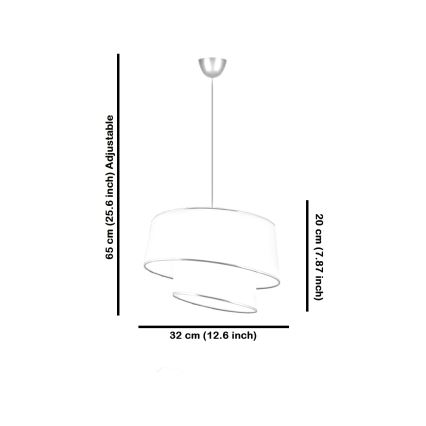 Підвісна люстра на тросі BARETTE 1xE27/60W/230V кремова/глянсовий хром