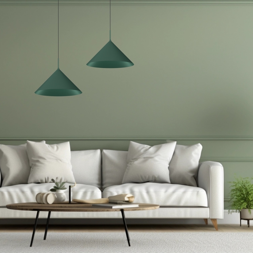 Підвісна люстра на тросі CAPITAL 1xGX53/15W/230V, діаметр 46 см, зелена