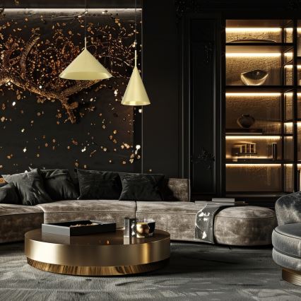 Підвісна люстра на тросі CAPITAL 1xGX53/15W/230V, діаметр 46 см, золота