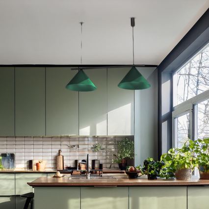 Підвісна люстра на тросі CAPITAL 2xGX53/15W/230V зелена