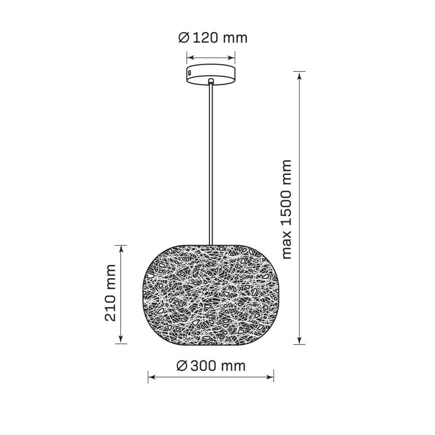 Підвісна люстра на тросі CLEA 1xE27/20W/230V діам. 30 см антрацит