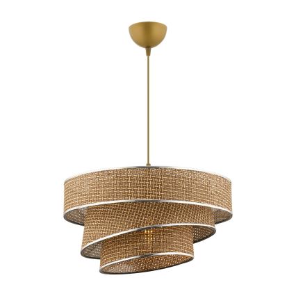 Підвісна люстра на тросі COUPER 1xE27/60W/230V коричнева/глянцевий хром